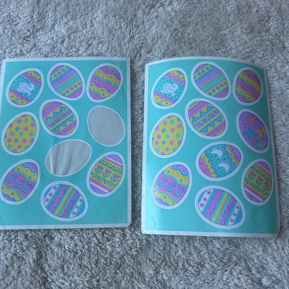 Vintage Hallmark Sticker Lot 1980s 1990s Fuzzy Kittens Rainbows Unicorn Easter